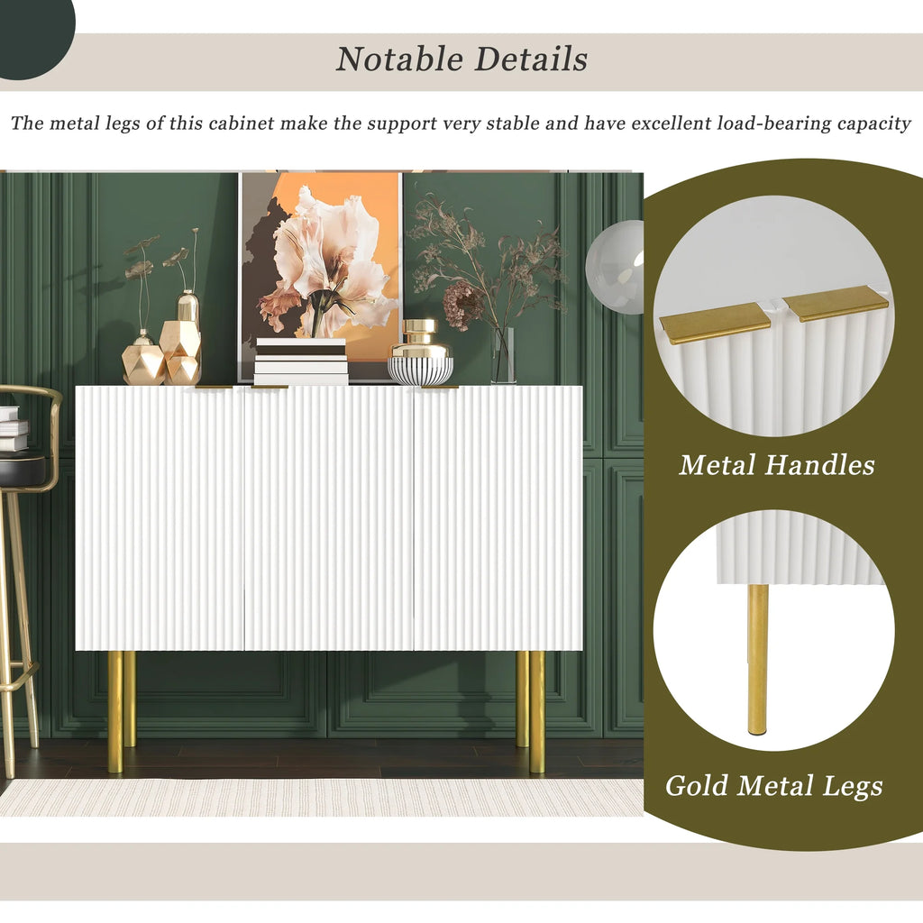 White Wood Buffet Cabinet with Storage V972122