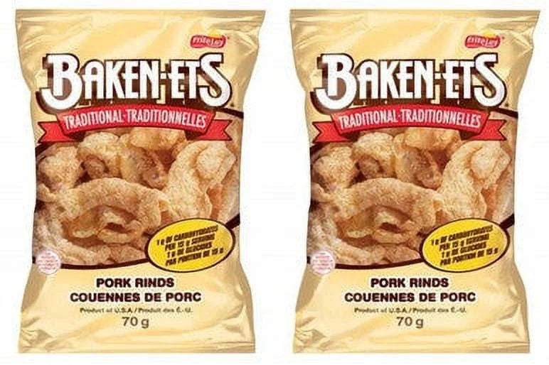Bacon Flavoured Smoked Pork Rinds, Pack of 2 T32993
