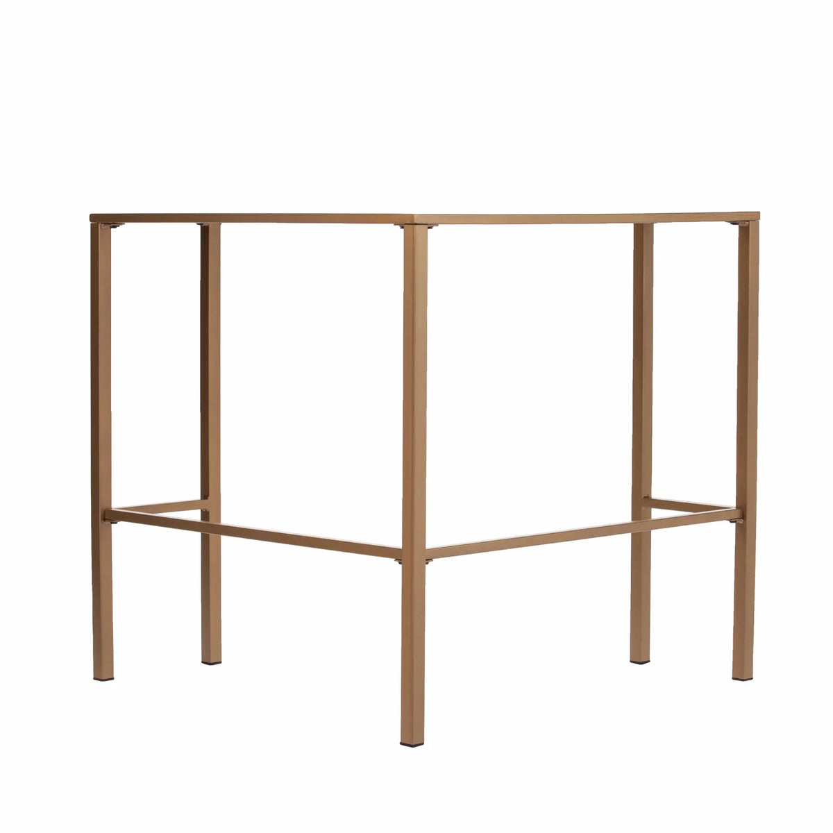Soft Gold Metal & Glass Corner Desk D44554