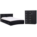 Queen Captains Bed & 5-Drawer Tall Chest Wardrobe B3801