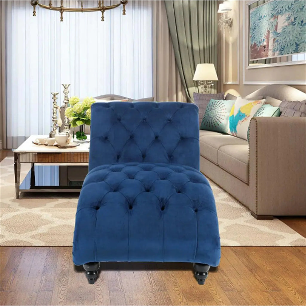 Blue Velvet Chaise Lounge D1243
