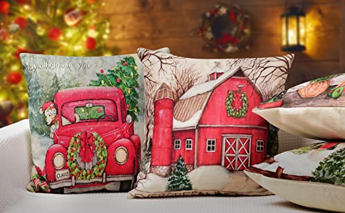 Christmas Pillow Covers 18 x 18 Inches Set of 4 Z973