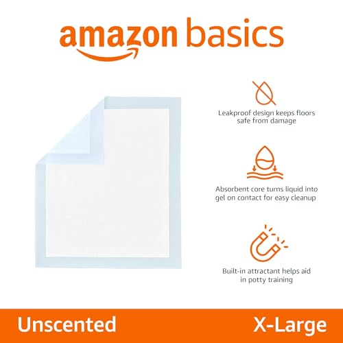 Dog and Puppy Pee Pads, 5-Layer Leak-Proof Super Absorbent, X-Large (28x34), 40 Count X402