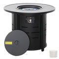 30 Inch Round Steel Gas Fire Pit Table 50000 BTU with Cover F58080