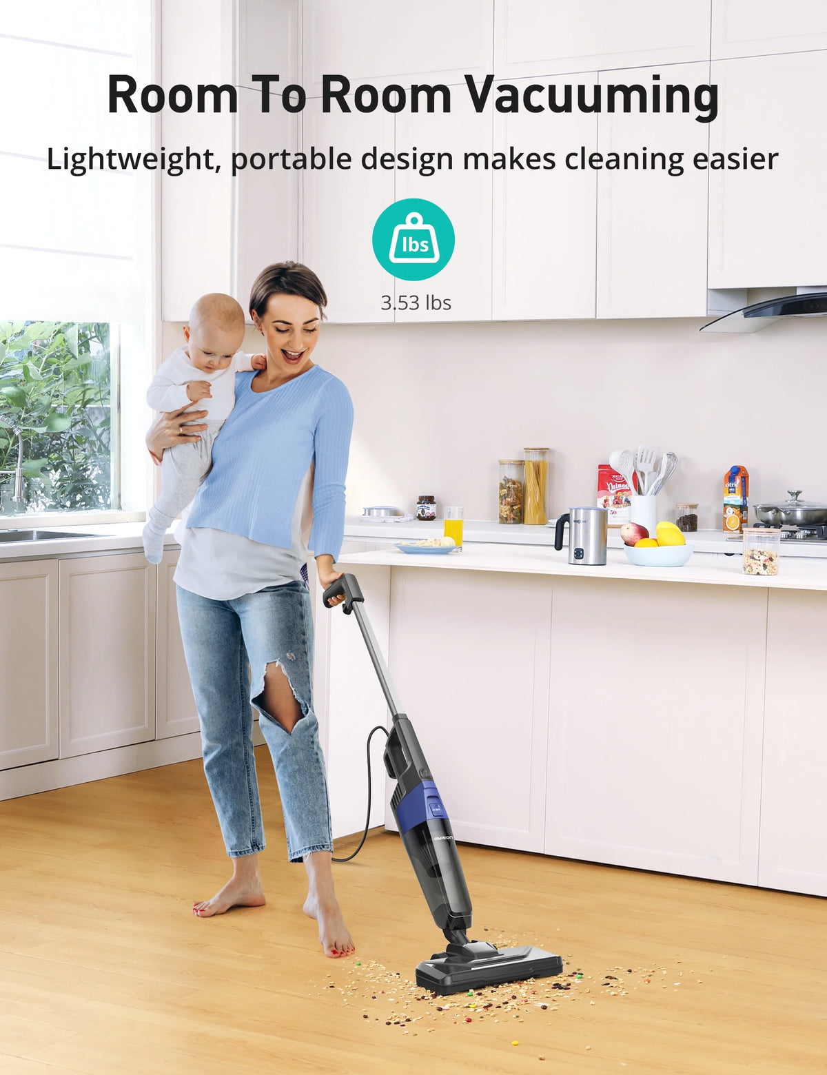 Lightweight Corded Upright and Handheld Multi-Surface Vacuum O1486