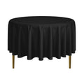 5 Premium 90x22 Round Polyester Tablecloths Black Q8219