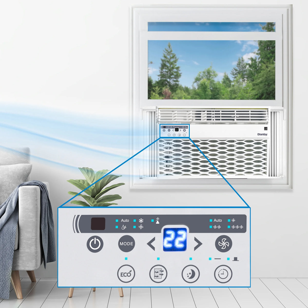 8,000 BTU White Window Air Conditioner with Remote K620