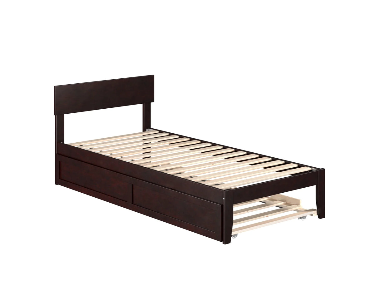 Twin XL Wood Platform Bed Frame with Trundle R120631
