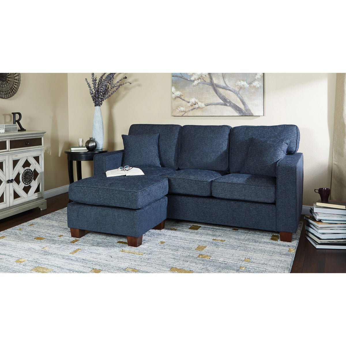 Reversible Chaise Sectional Sofa Taupe Q440325