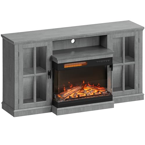 Bright White TV Stand with Storage Cabinets and Sliding Barn Doors Q36617