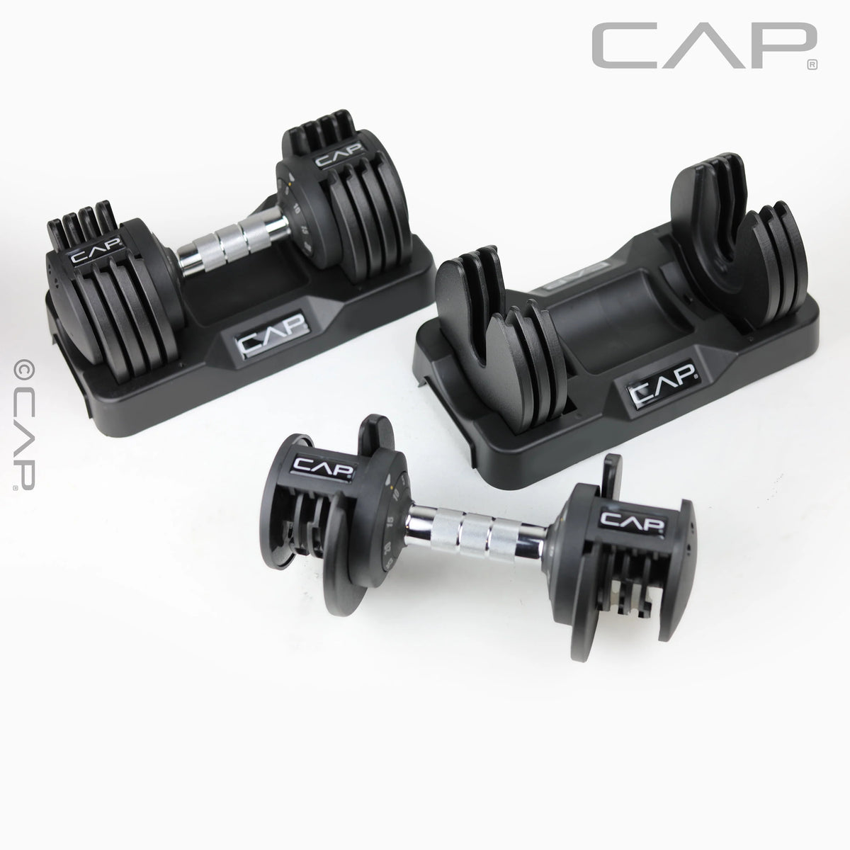 25 lb Adjustable Dumbbell Set, Pair, Black R11426