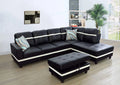 103.5'' Leather Sleeper Sectional with Storage Ottoman R635435