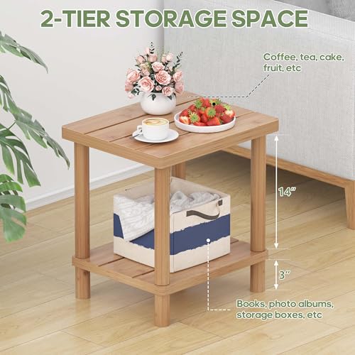 2-Tier Small Outdoor Side Table Y38214