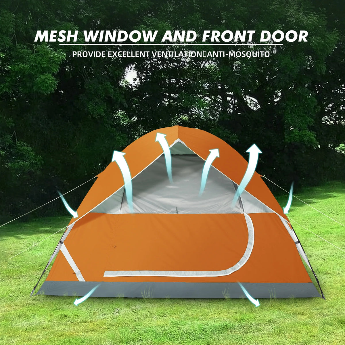 3-4 Person Waterproof Lightweight Dome Camping Tent with Carry Bag O837