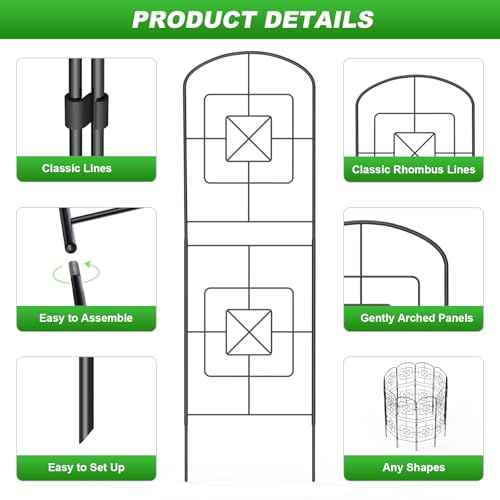 Decorative Garden Fence 10 Pack Rustproof Metal K899