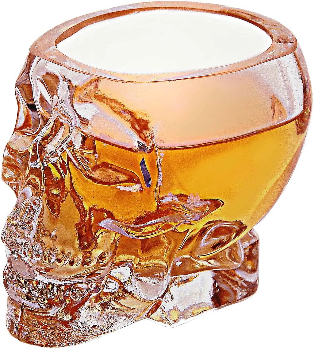 2.8 oz Set-of-6 Skull Shaped Clear Shot Glass F210