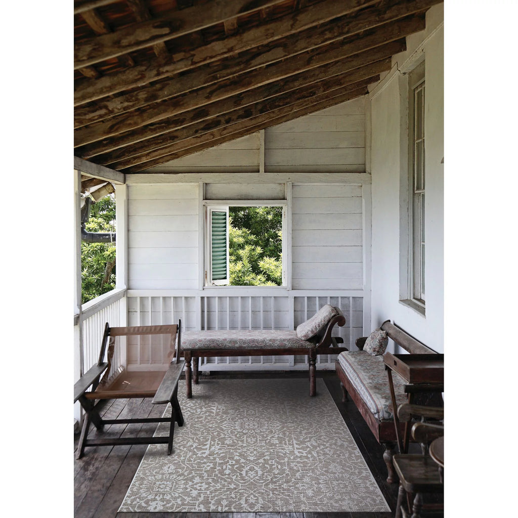 Mushroom-Ivory Indoor/Outdoor Area Rug 5'10" x 9'2" O685917