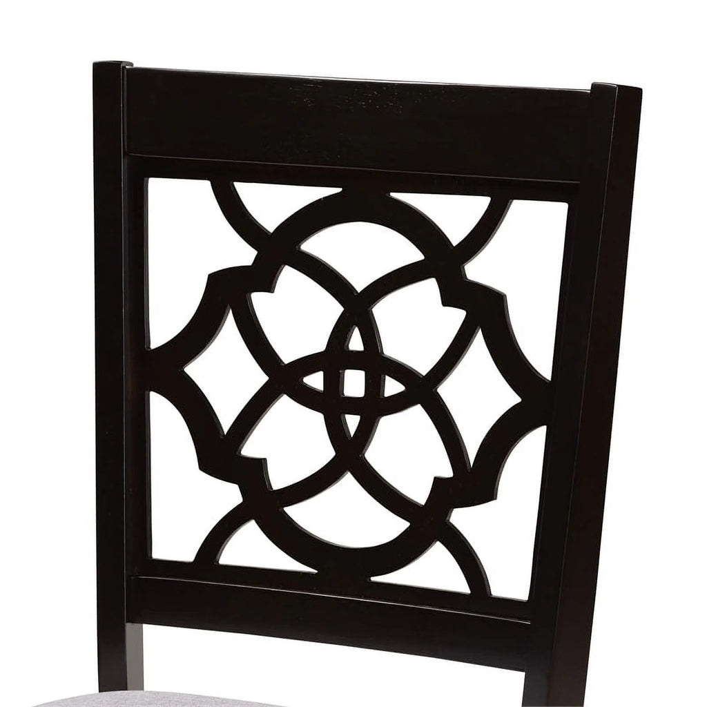 Dark Brown Oak Wood Dining Chair Set of 2 H978839