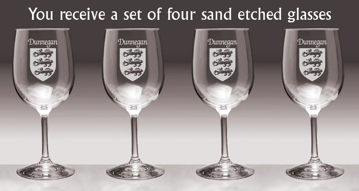 Irish Coat of Arms Wine Glasses Set of 4 X825
