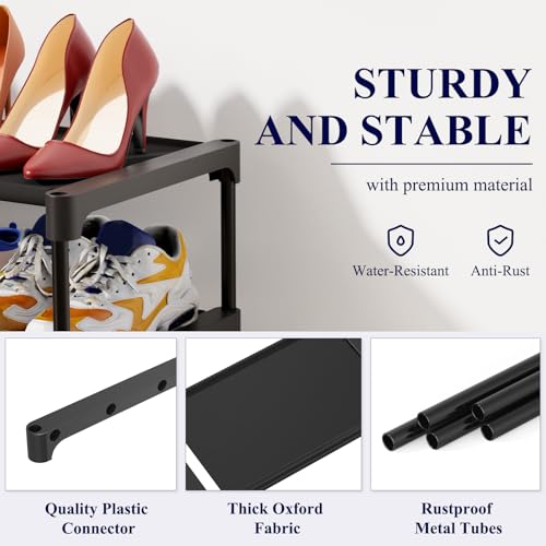 Black Non-Woven Shoe Rack S9830