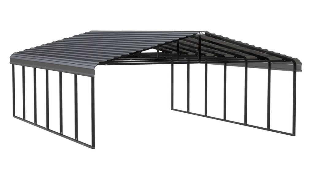 20 ft. x 29 ft. x 9 ft. Charcoal Carport V884135