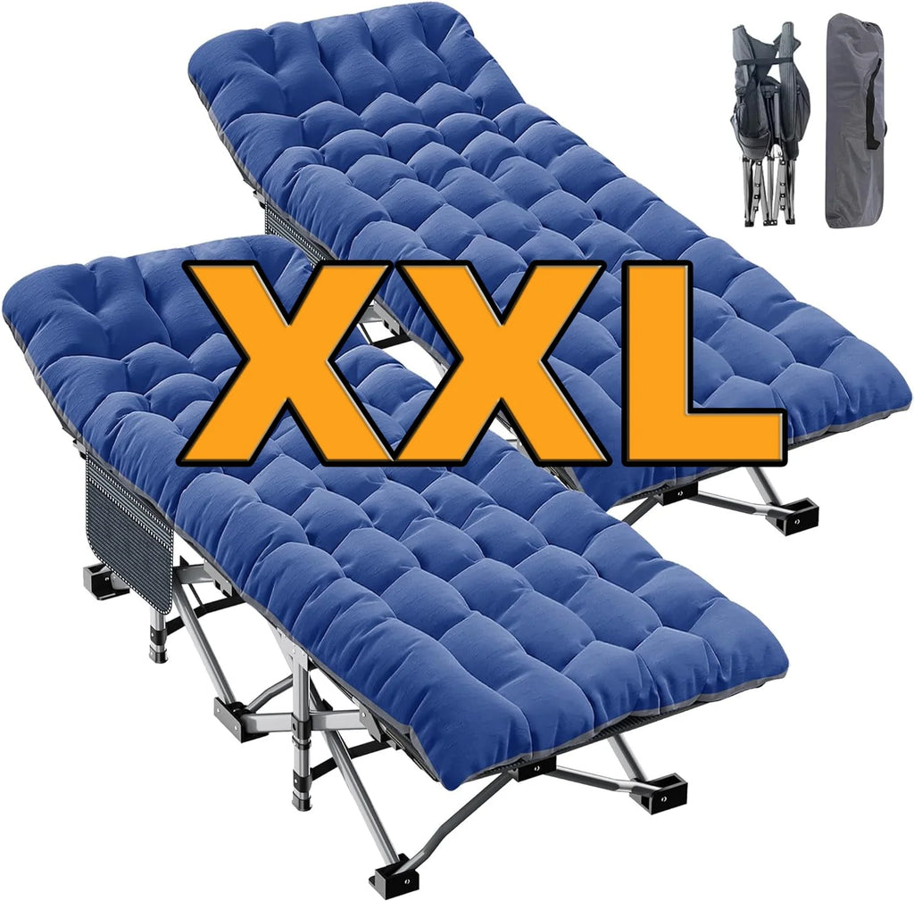 Oversized XXL Folding Camping Cot with 2 Sided Mattress & Carry Bag N6320