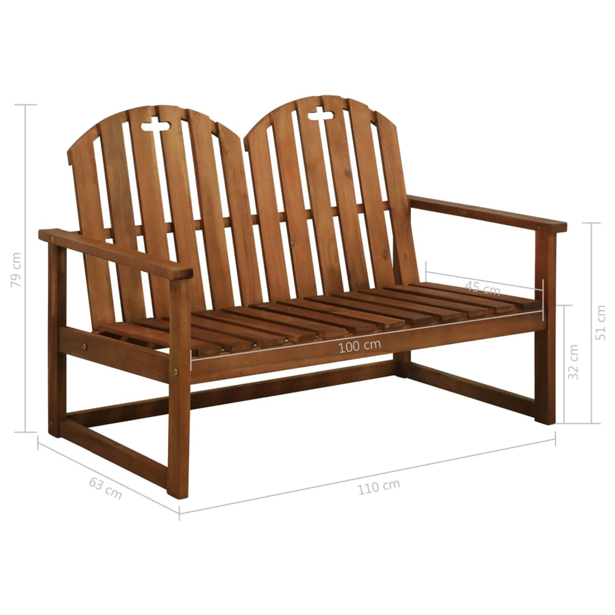 Solid Acacia Wood Patio Bench P18188