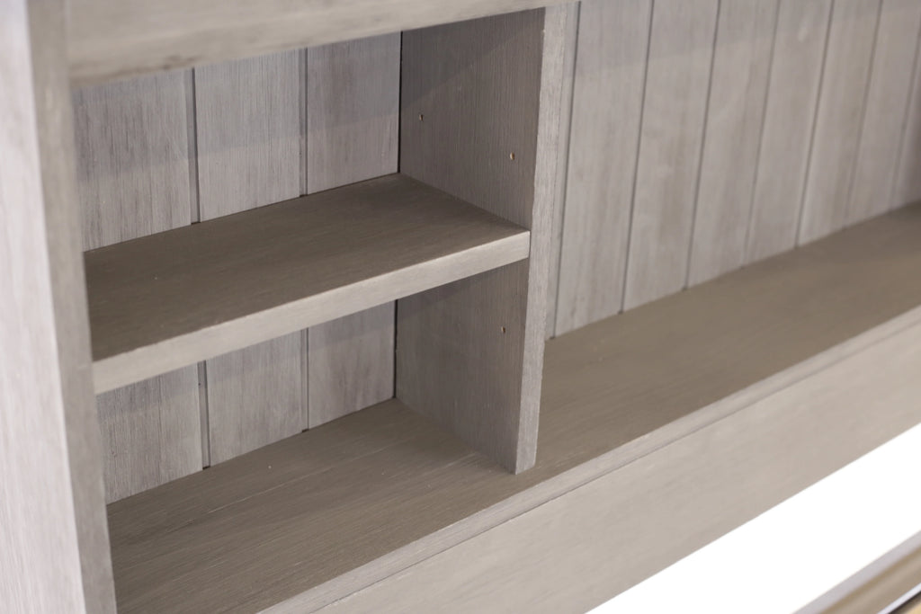 Charcoal Gray Solid Pine Full Captains Bookcase Bed with 3 Drawers and Twin Trundle I352