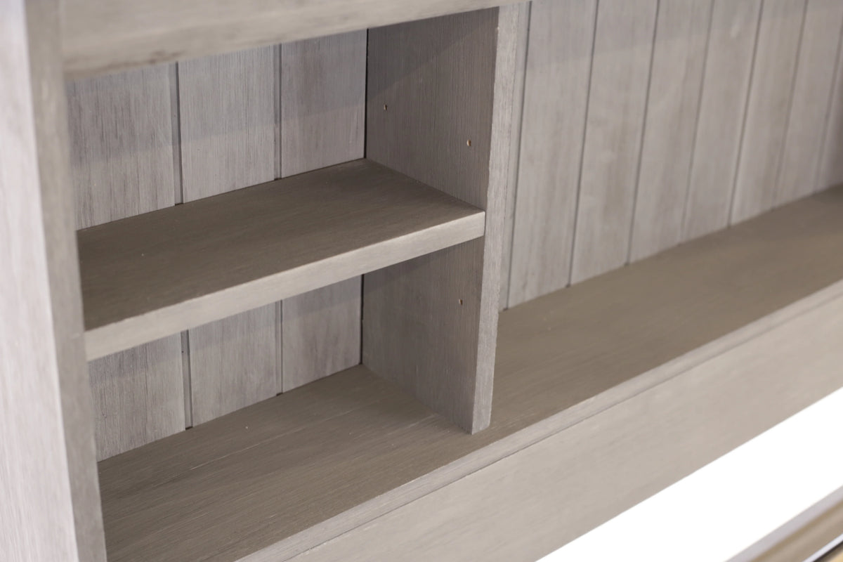 Charcoal Gray Solid Pine Full Captains Bookcase Bed with 3 Drawers and Twin Trundle I352