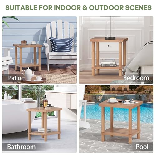 2-Tier Small Outdoor Side Table Y38214