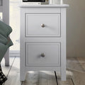 White 2 Drawers Solid Wood Nightstand End Table M637