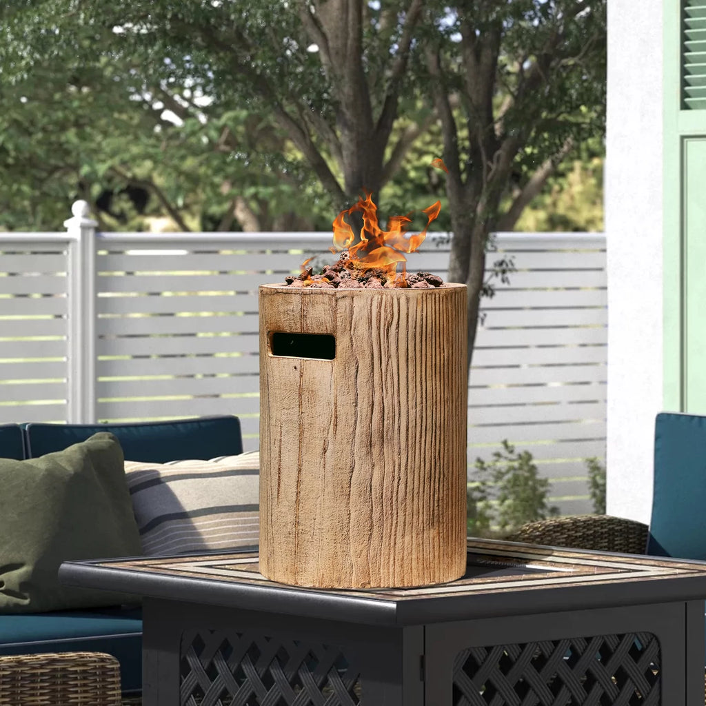 Tabletop Propane Fire Pit 10inch Portable Concrete Gas Fire Bowl D561623