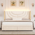 Full Size Velvet Upholstered Platform Bed Frame with 2 Drawers T4180