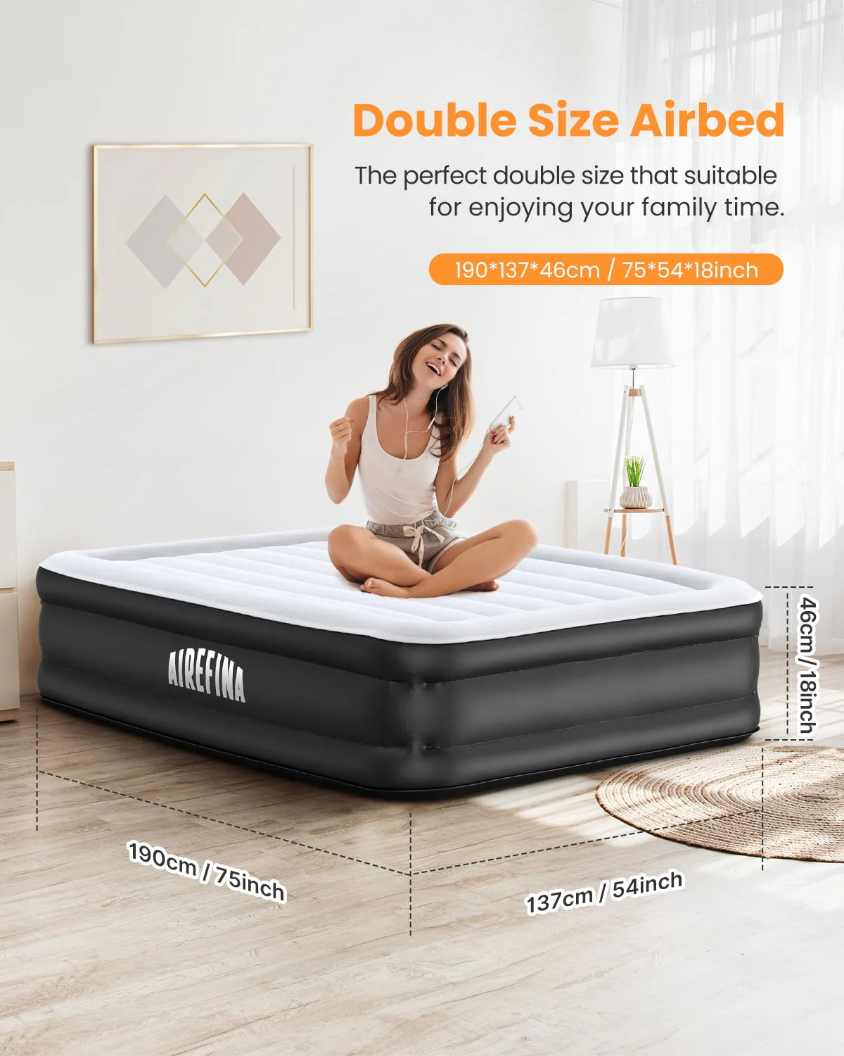 Full Size Air Mattress with Built-in Pump C8557