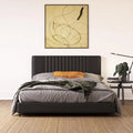Black Faux Leather Upholstered Full Platform Bed with Tufted Headboard P609091
