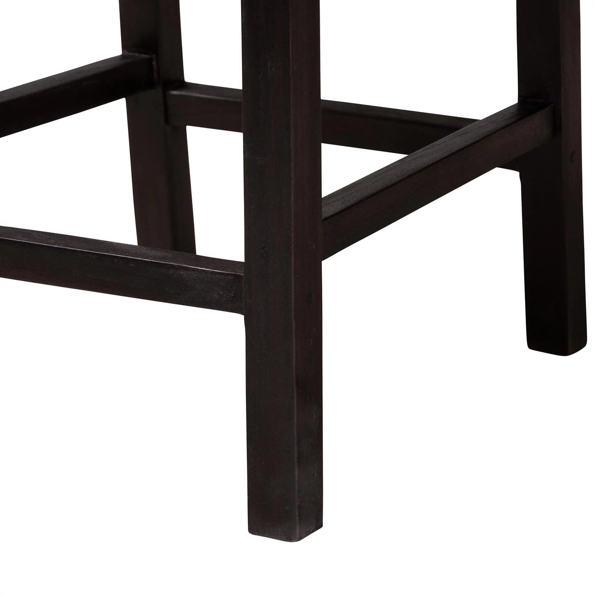 Dark Brown Mahogany Wood and Seagrass Counter Stool Q6697