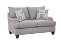 Soft Gray Rolled Arm Loveseat with 2 Accent Pillows D136184