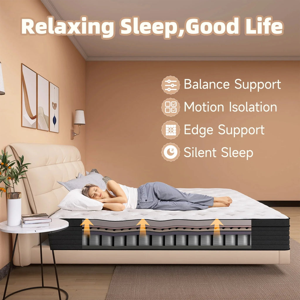 14 inch Gel Memory Foam Pocket Spring King Mattress Q5152
