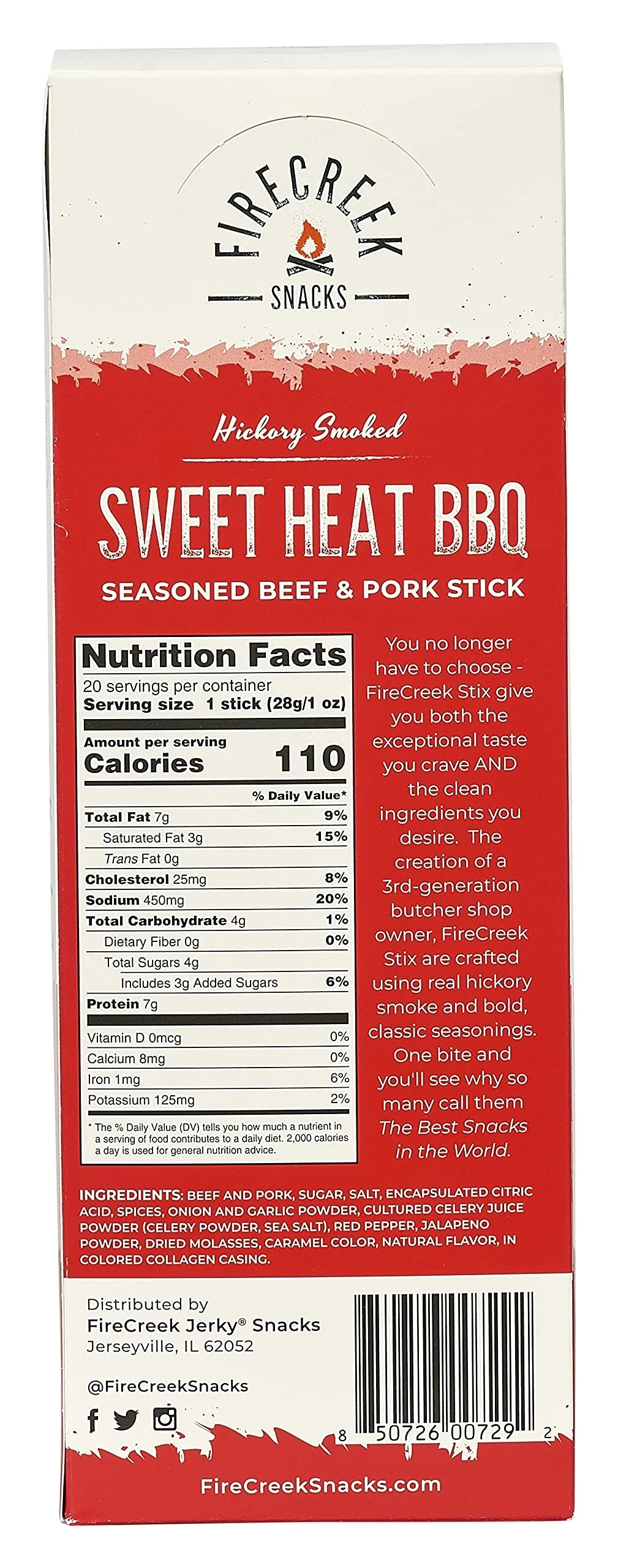 Sweet Heat BBQ Beef Jerky Stick 1 ounce 20 Count N22192