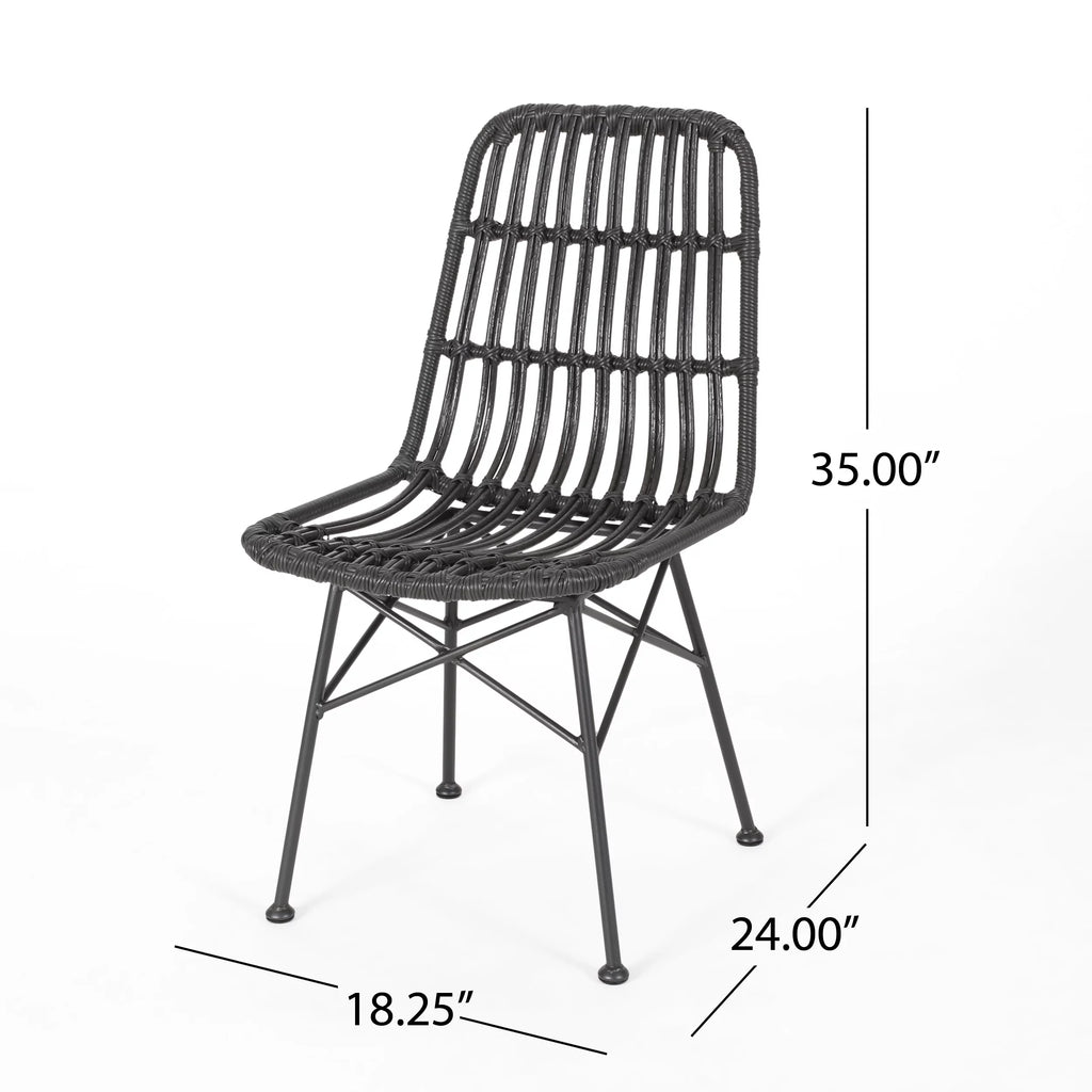 Outdoor Wicker Dining Chairs Set of 2 H462360