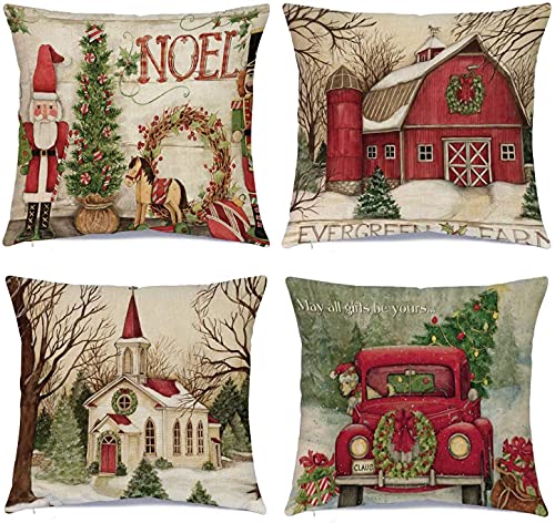 Christmas Pillow Covers 18 x 18 Inches Set of 4 Z973