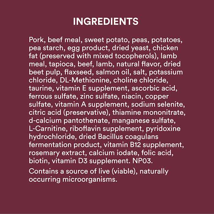 Grain Free Pork Beef & Lamb Recipe Dry Dog Food J920538