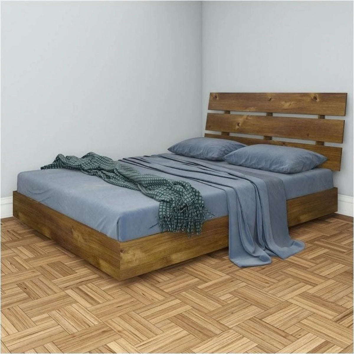 Contemporary Wood Queen Size Platform Bed H238306