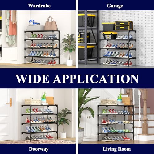 Black Non-Woven Shoe Rack S9830