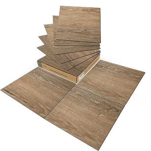 Peel and Stick Vinyl Floor Tiles 30-Pack 12 x 12 inch Self Adhesive Waterproof Taupe Ash J5452