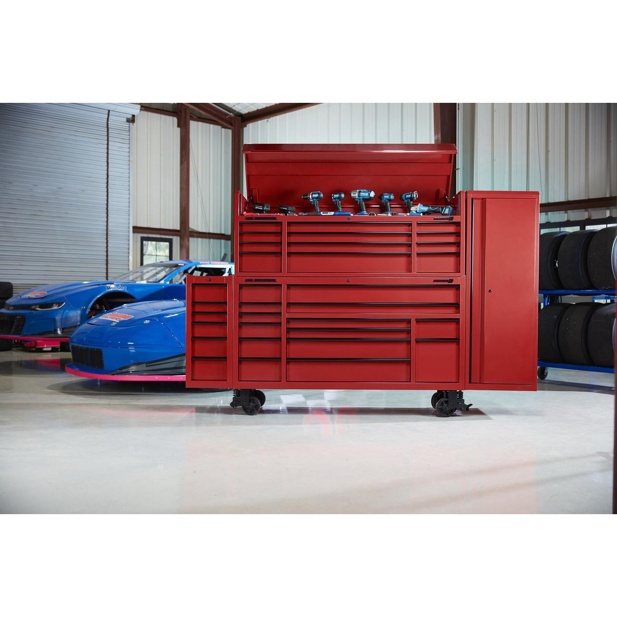 72 in. x 22 in. Triple Bank Top Chest, Red Z394434