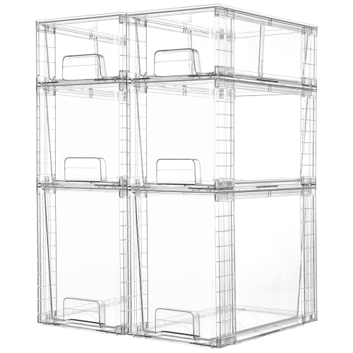 3 Pack Clear Stackable Plastic Storage Drawers D52104