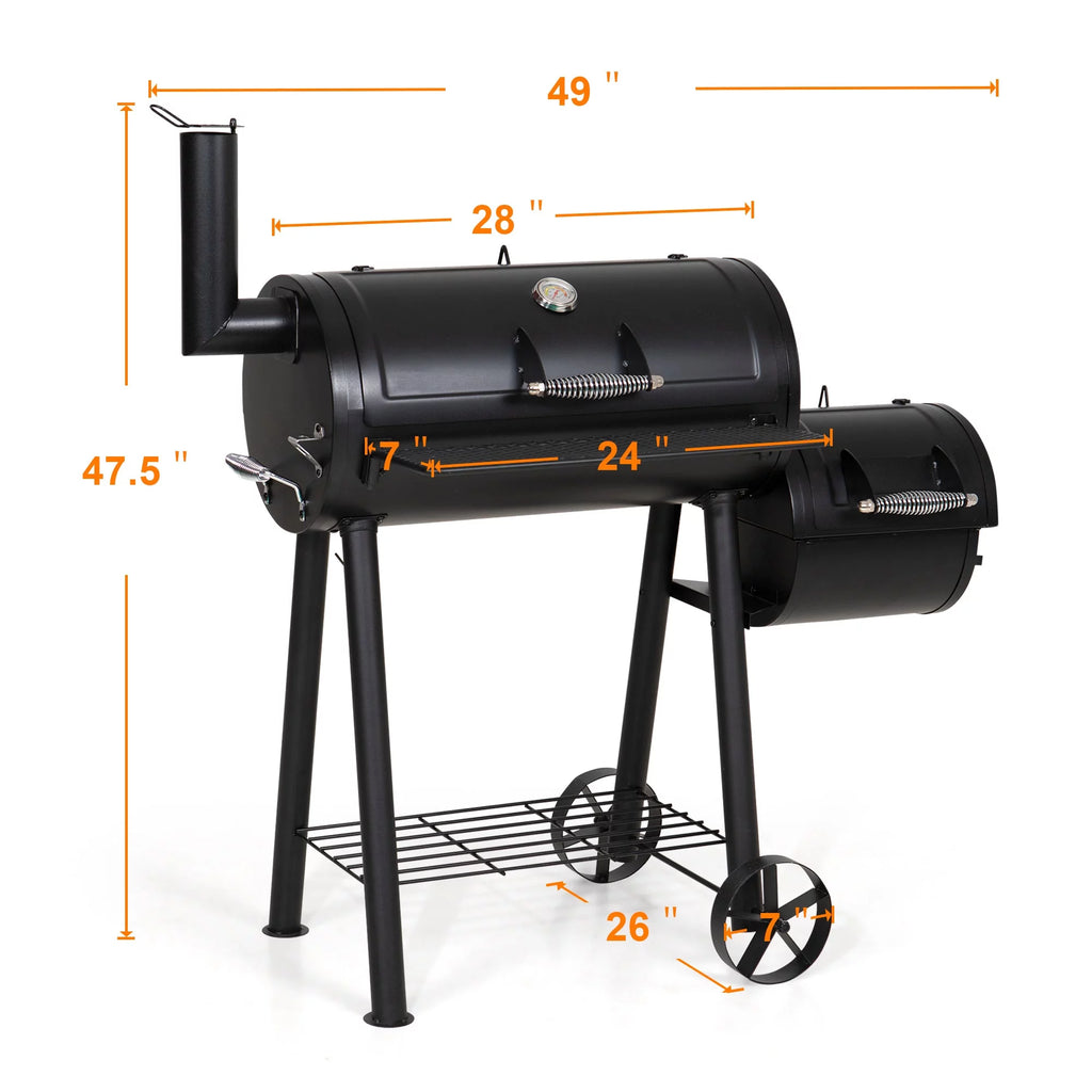Portable Charcoal Grill with Offset Smoker M640619