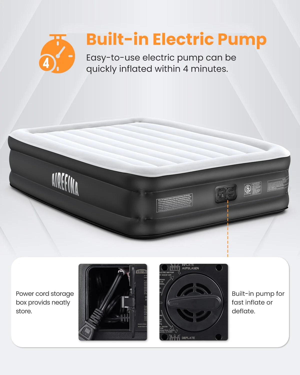 Full Size Air Mattress with Built-in Pump C8557