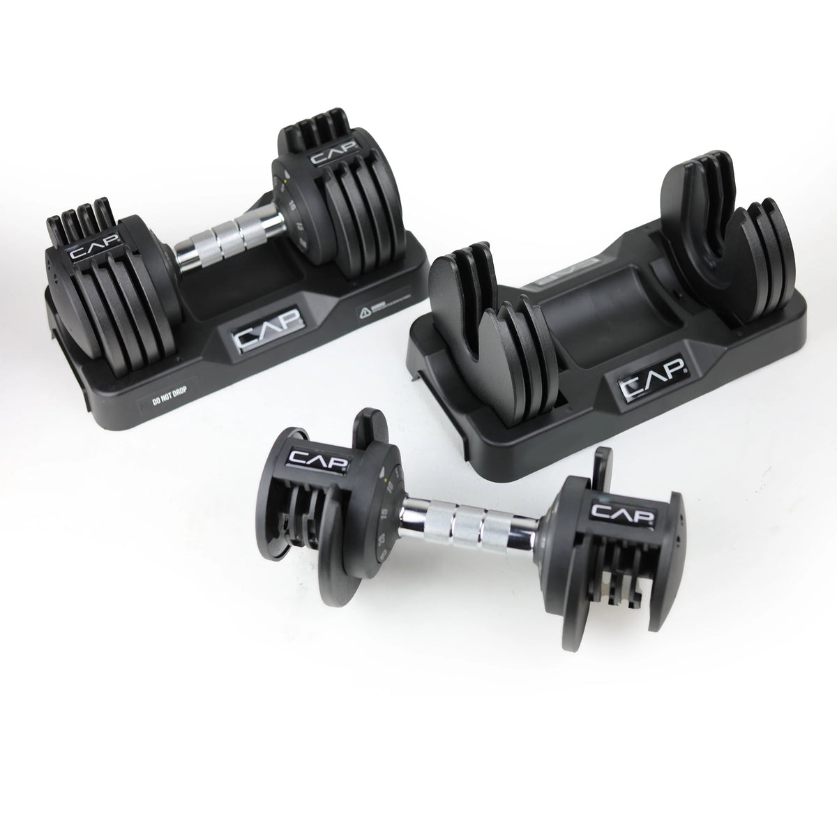 25 lb Adjustable Dumbbell Set, Pair, Black R11426